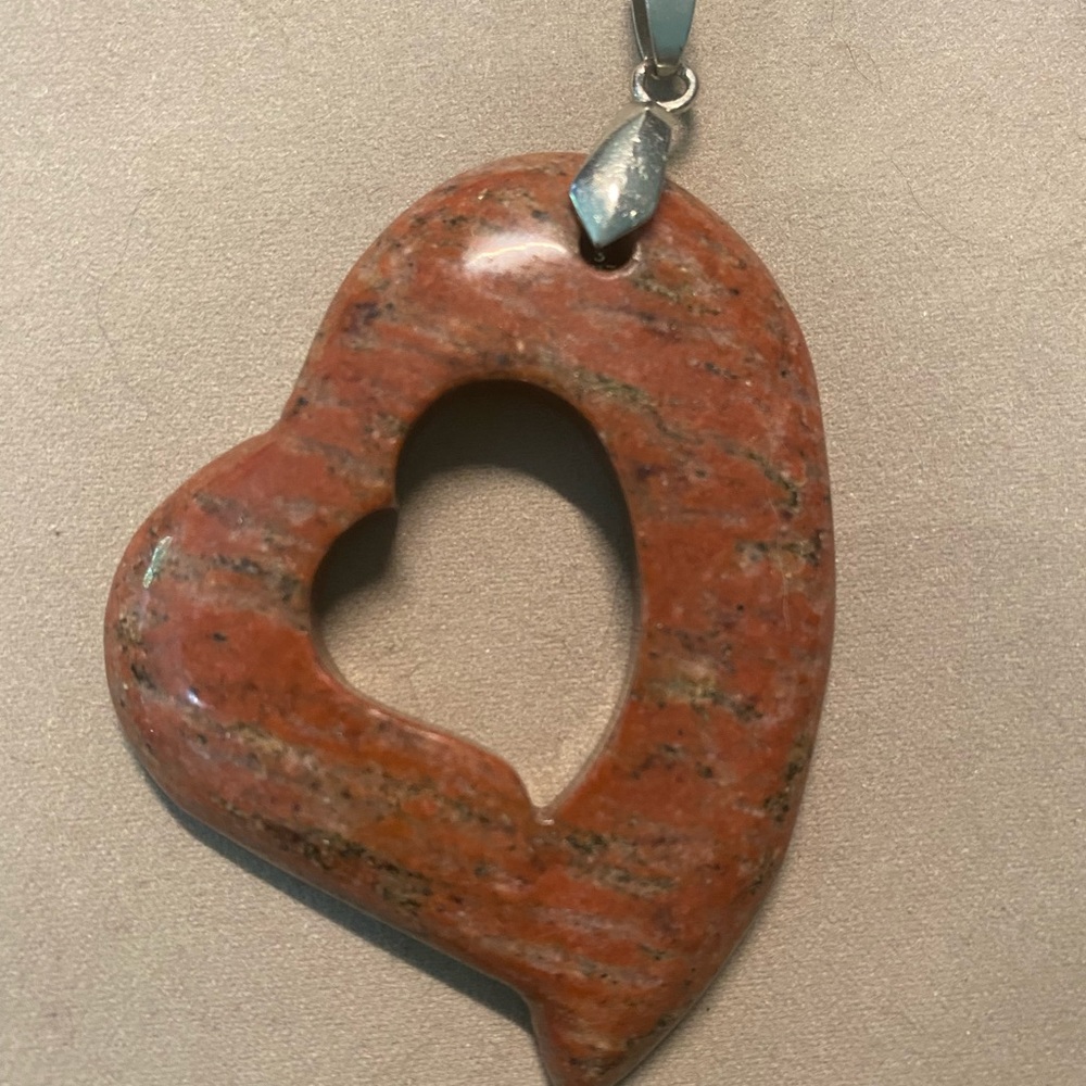 Stone Open heart pendant
